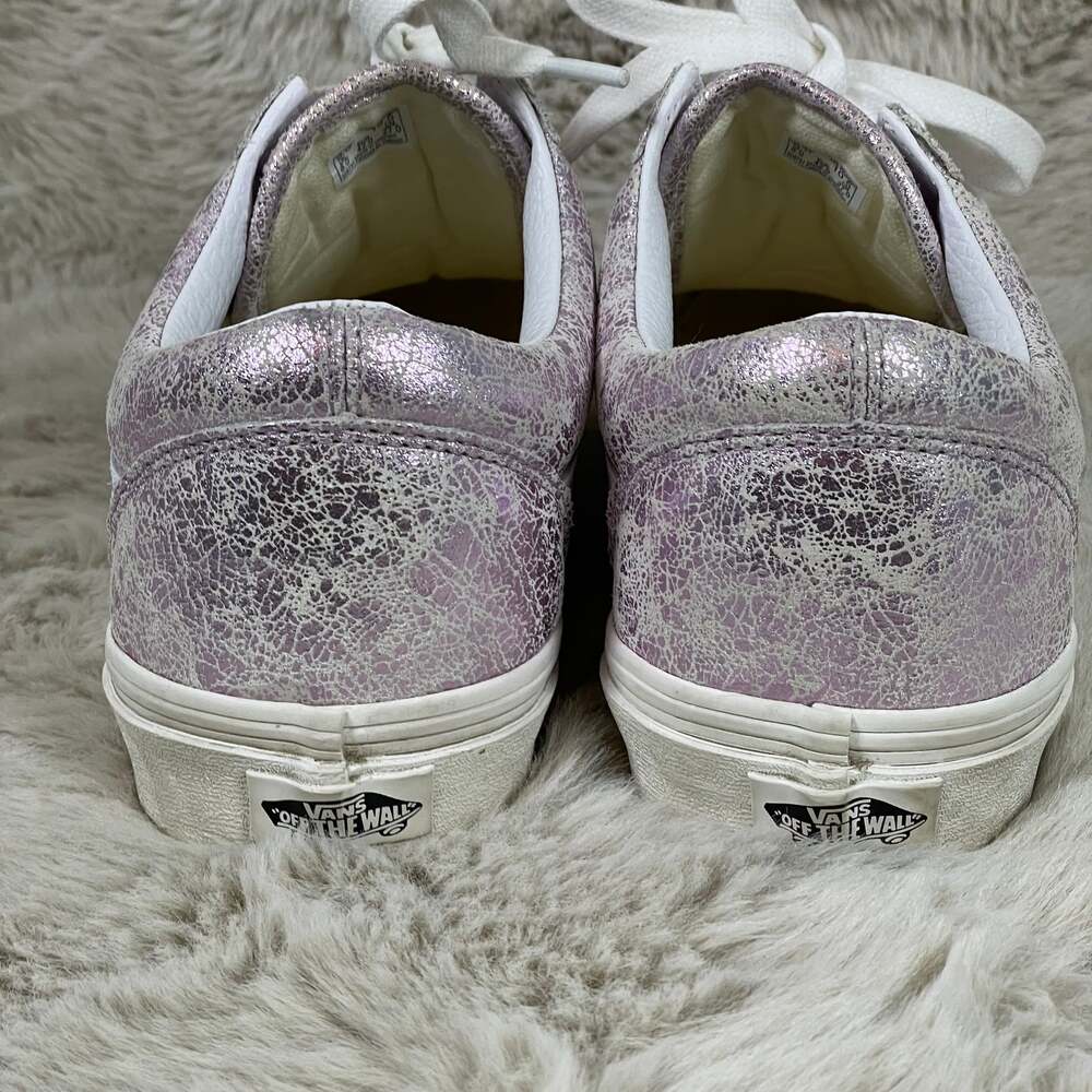 WOMEN'S 10.5/MEN’S 9 VANS OLD SKOOL CRACKED LEATHER ROSE GOLD SHOES SNEAKERS - Picture 5 of 8